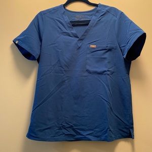 Figs Womens Catarina one pocket scrub top, royal blue medium